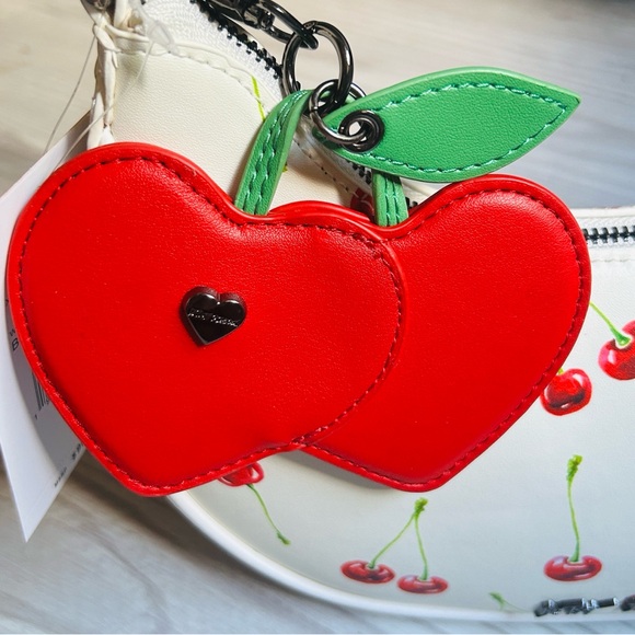 🍒 Betsey Johnson Cherry Crescent Shoulder Bag With Cherry Charm NWT - Picture 8 of 14